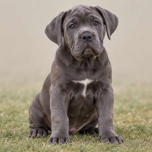Large muscular dog with a short, brindle coat, standing alertly
